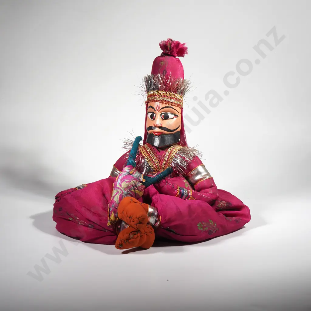 Indian Handmade Vintage Rajasthani Kathputli Puppet w Pink Outfit Image 1++