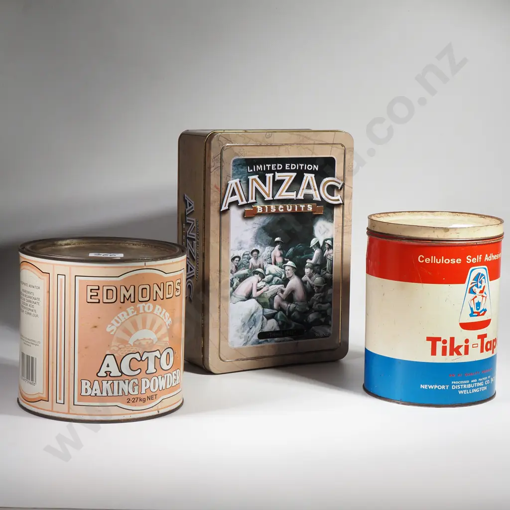 Edmonds 'Acto' Tin w Anzac Tin & Tiki-Tape Tin Image 1++