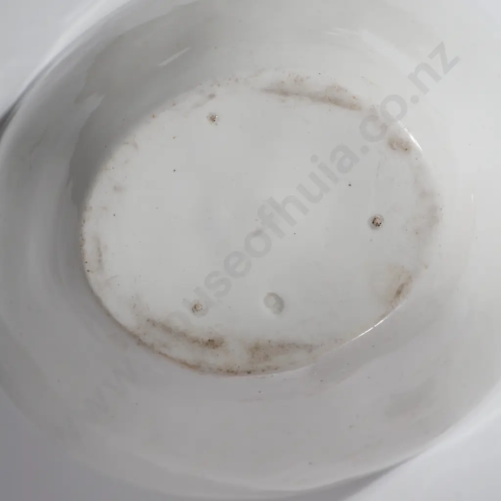 Vintage Yellow Glazed Mixing Bowl, White China Jelly Mould & an Antique Small Well & Tree Draining Platter for Asparagus Image 1++
