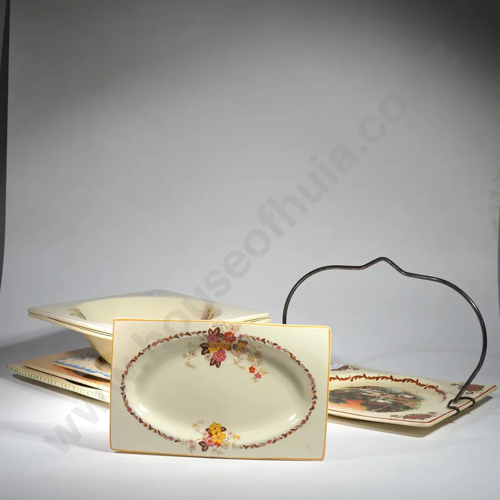 Assorted Royal Staffordshire 'The Biarritz' Plates of Various Types - 1 x Clarice Cliff Plate Image 1++