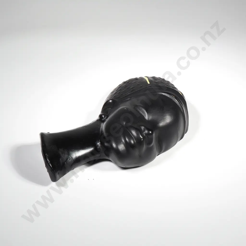 Vintage Mid Century Black Chalkware or Ceramic Wall Mask Bust depicting an African Woman Image 1++
