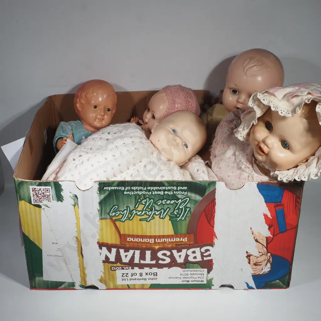 Box of Vintage Baby & Toddler Dolls Image 1++