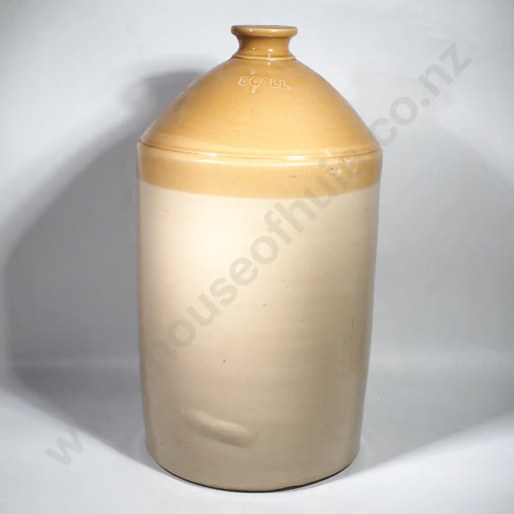 Large Two Tone Stoneware Crock - 5 Gallons a/f Image 1++