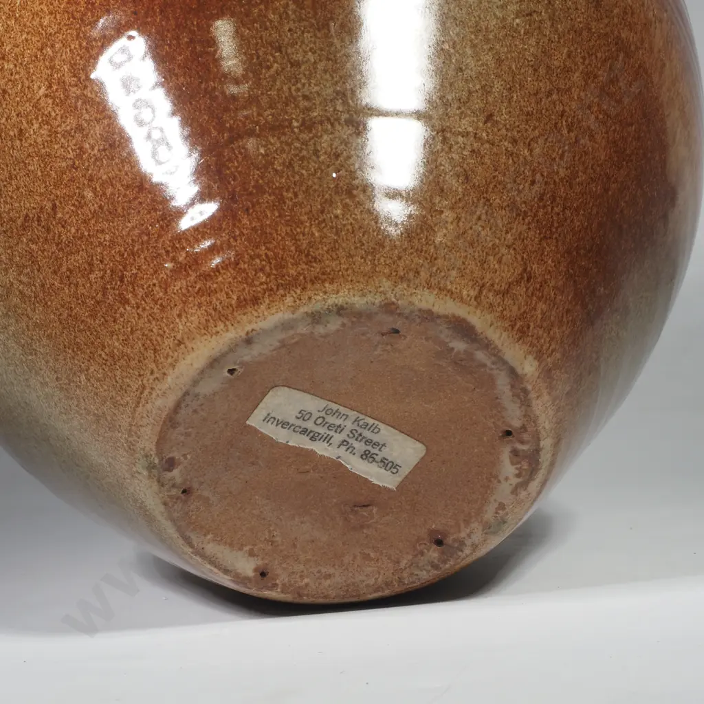 John Kalb NZ Pottery Vase in Brown Tones Image 1++