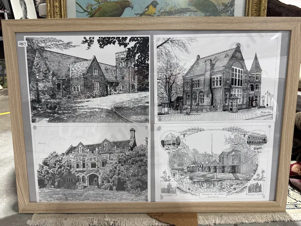 Framed Poster of Four Christchurch Landmarks Image 1++