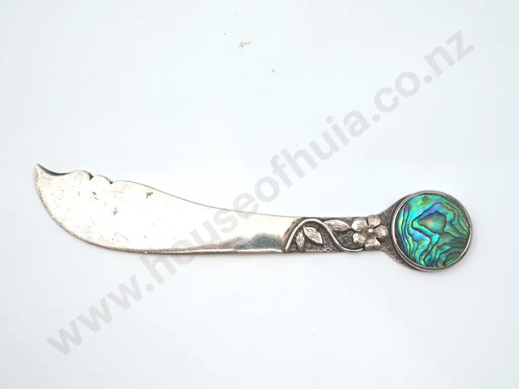 Decorative Sterling Silver & Paua Shell Butter Knife Image 1++