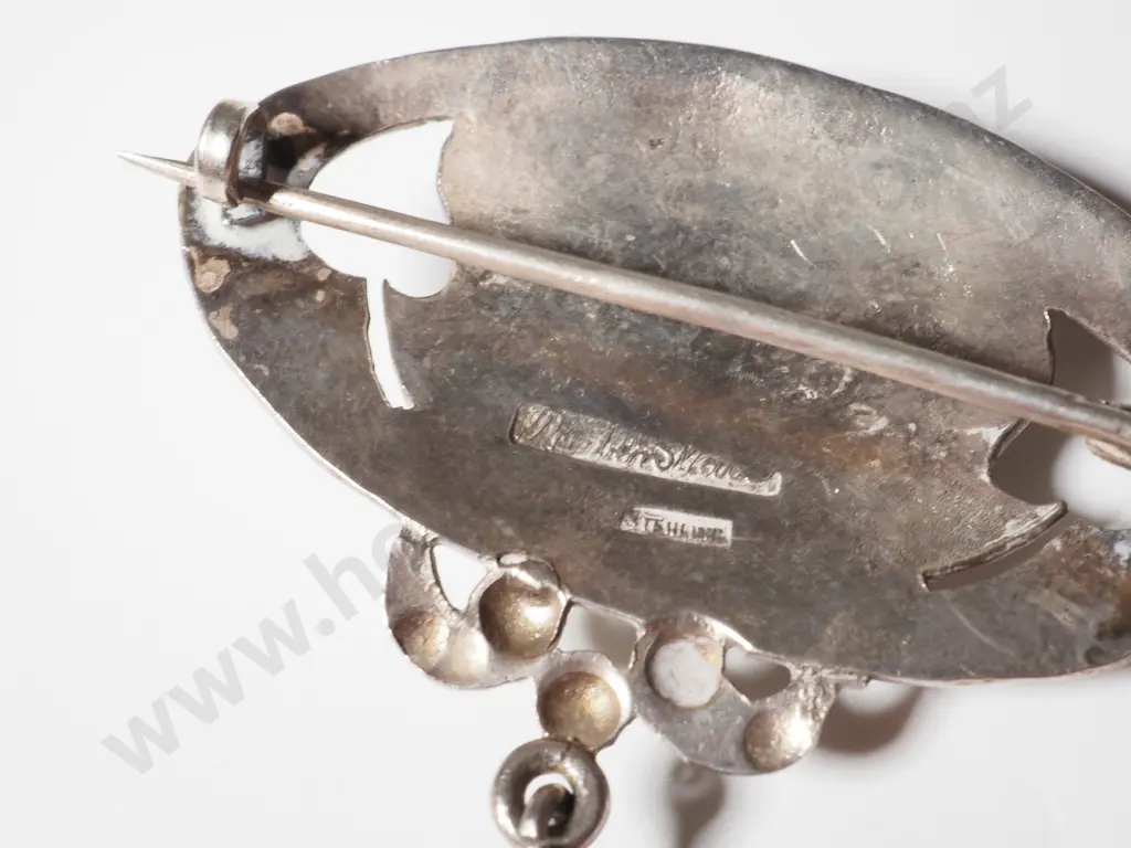 Sterling Silver & Turquoise Reuben Watts Brooch Image 1++