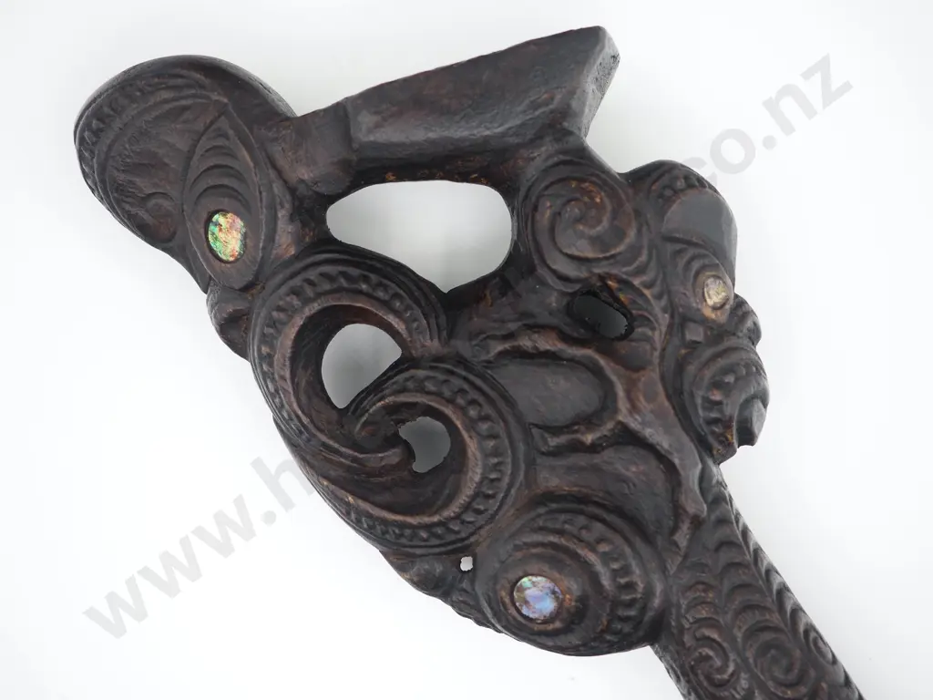 Highly Decorative Wooden Adze Handle Image 1++