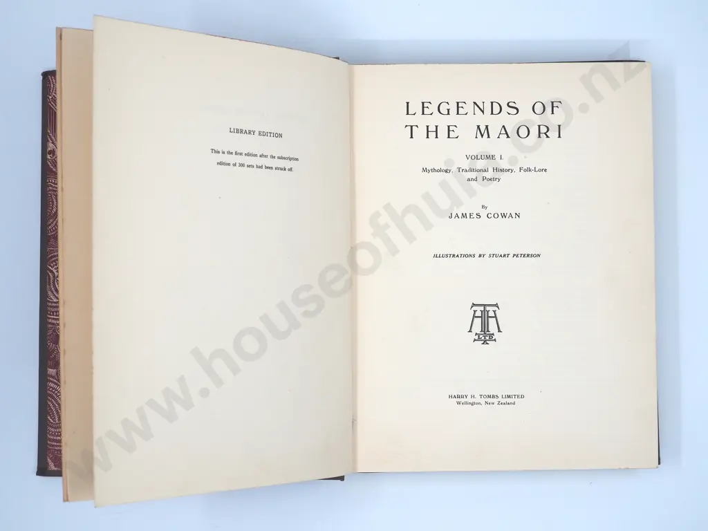"Legends of The Maori" By Sir Maui Pomare & James Cowan First Edition Image 1++