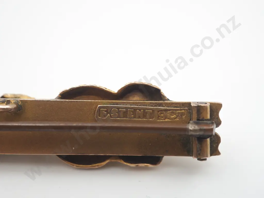 Colonial Gold Miners Brooch w Garnets Image 1++