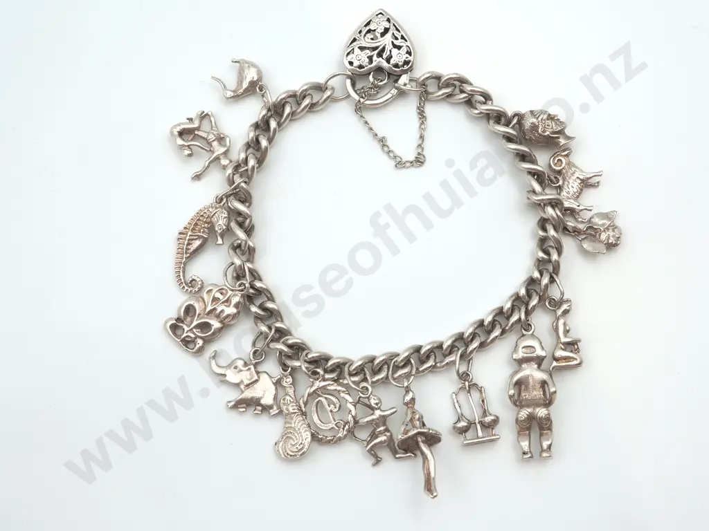 Sterling Silver New Zealand Themed Charm Bracelet Image 1++