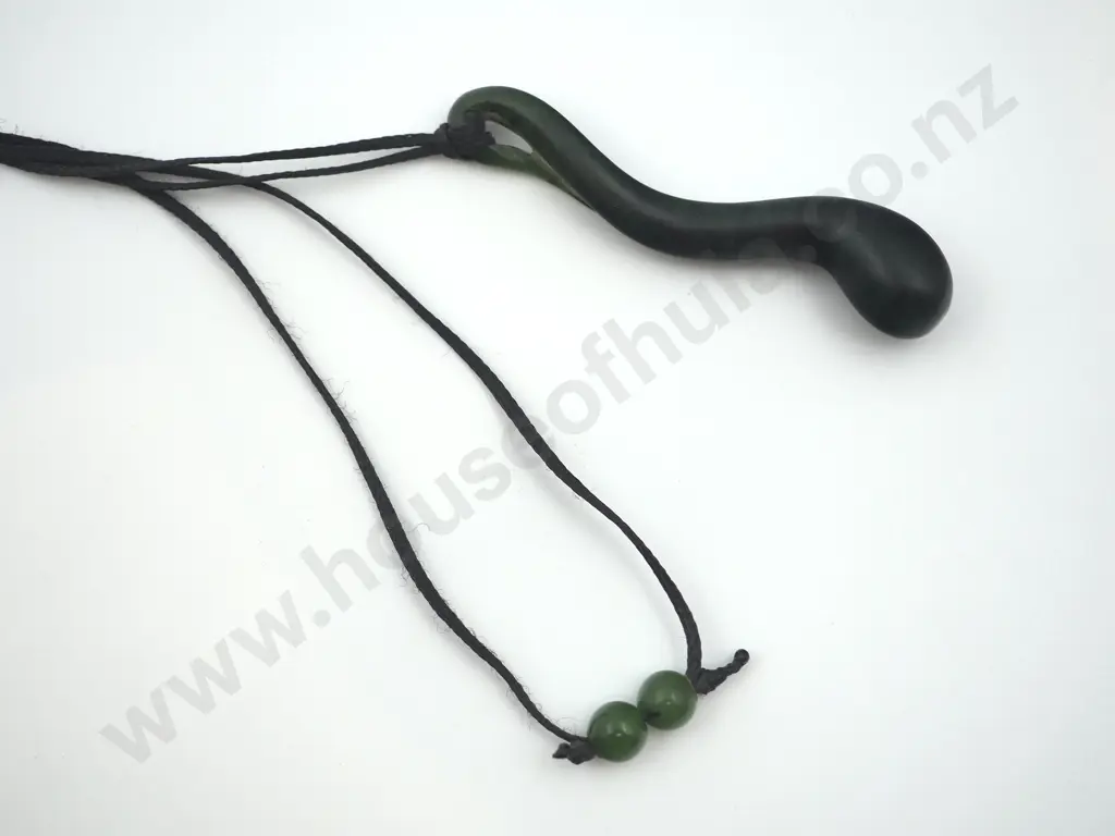 Greenstone Pendant on Chord Image 1++