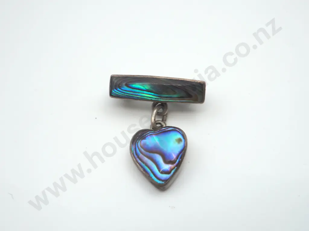 Vintage Sterling Silver Drop Heart Brooch Image 1++