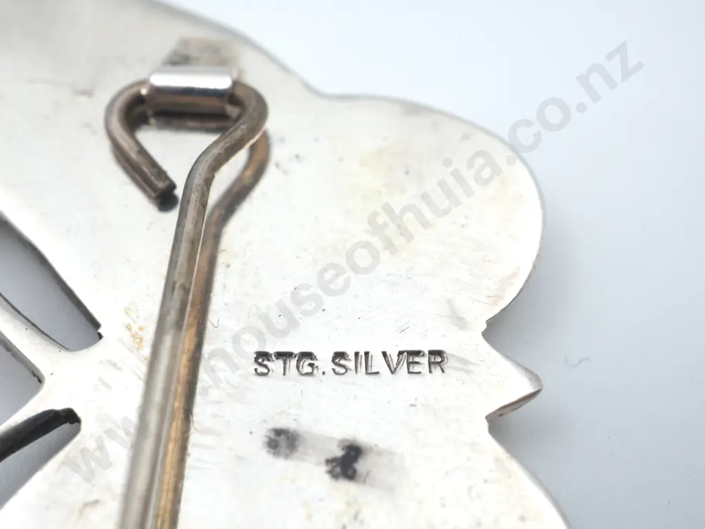 Vintage Sterling Silver Paua Butterfly Image 1++