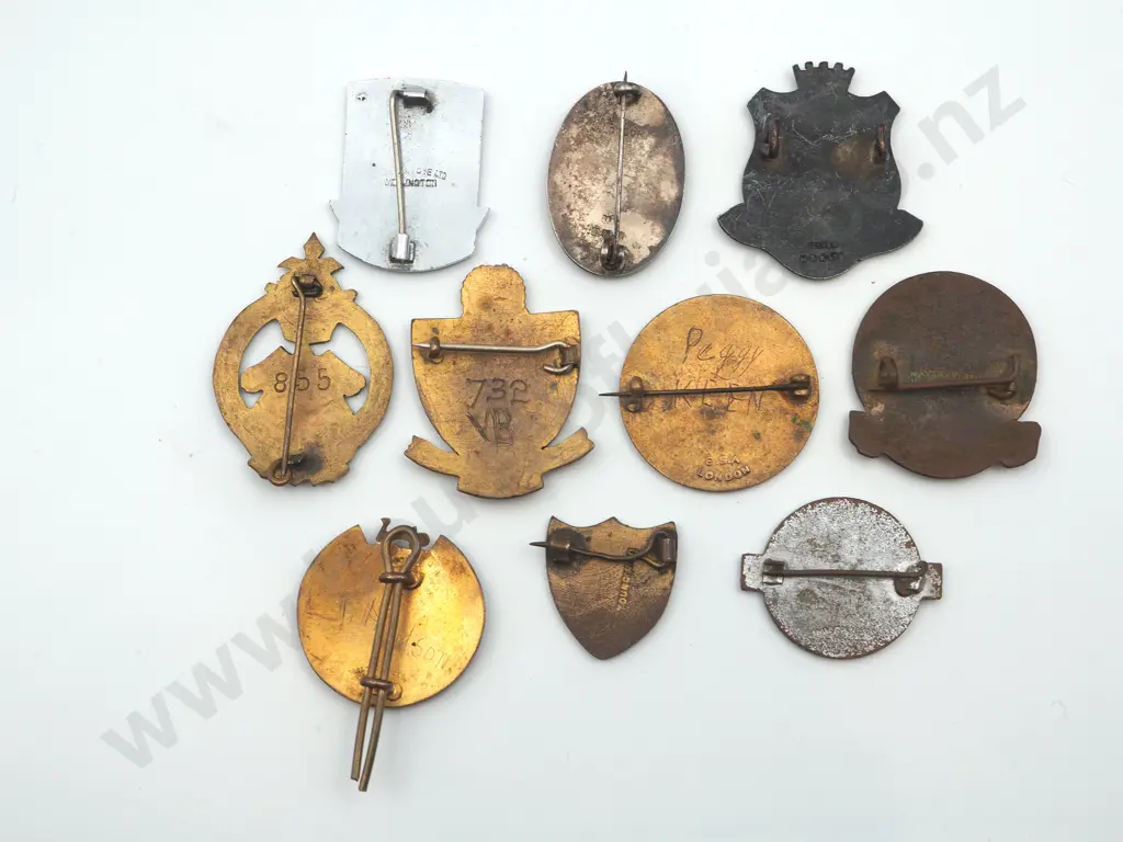 10 x different vintage New Zealand metal school badges Image 1++