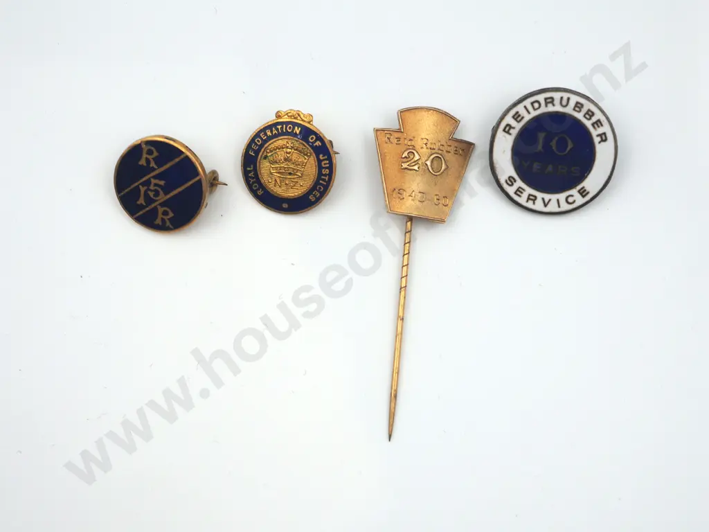 3 x badges and one 9ct pin to “N. M. BURGESS” Image 1++