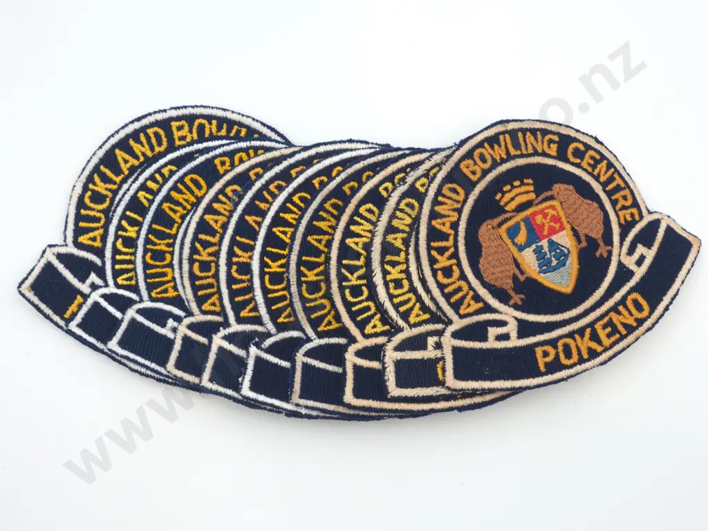 11 x different embroidered cloth blazer patches for the Auckland Bowling Centre Image 1++