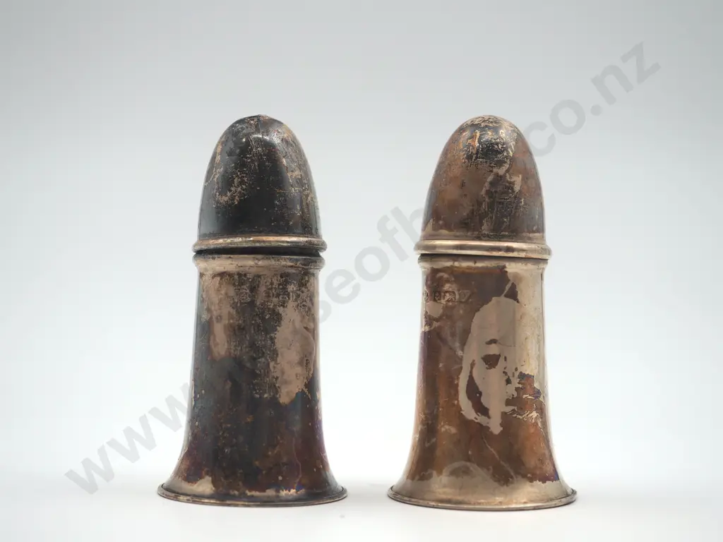 Pair of Salt & Pepper Shakers in Sterling Silver Image 1++