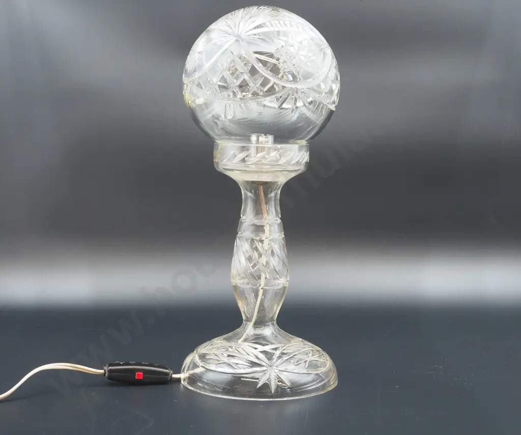 Cut Glass Two Piece Lamp Image 1++