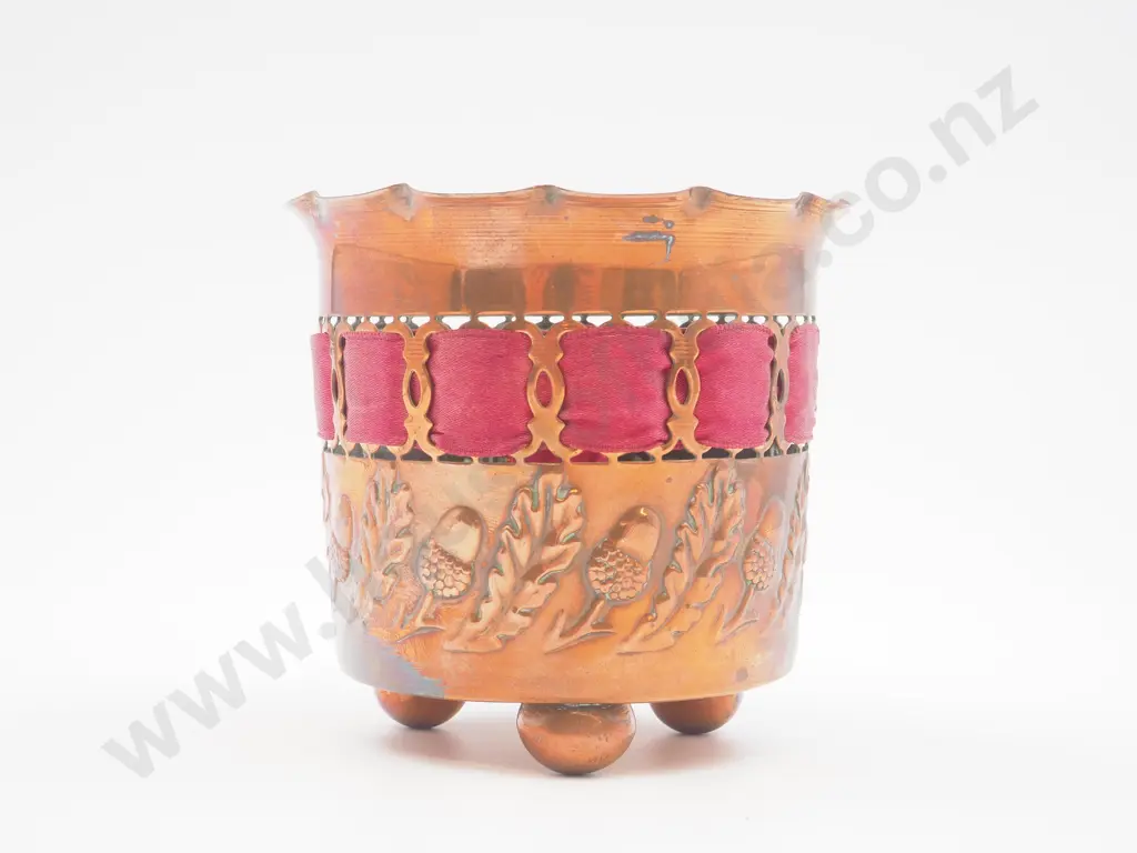 Early 20th Century Miniture Jardinere w Satin Ribbon Image 1++