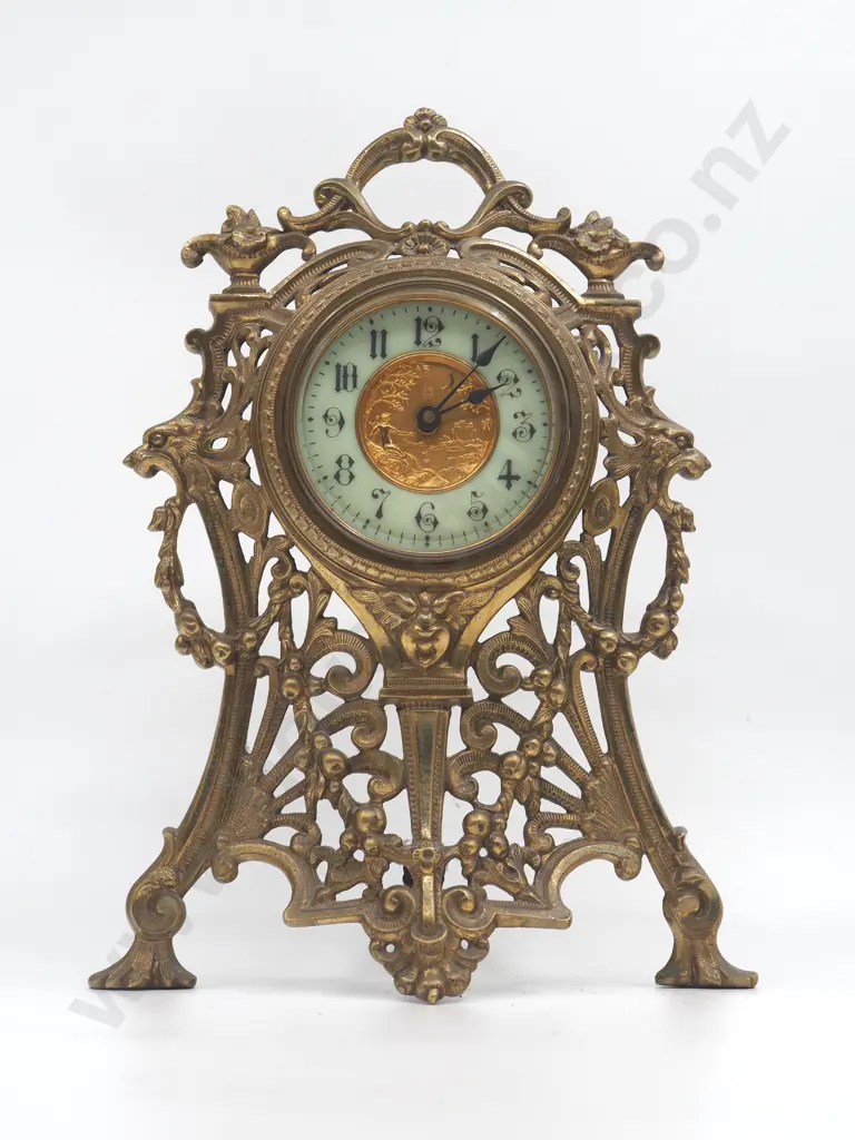 Grand Antique Brass Clock Image 1++