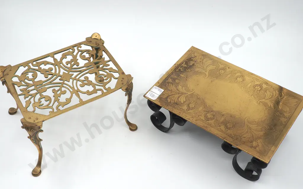 Two Small Brass Footstools Image 1++