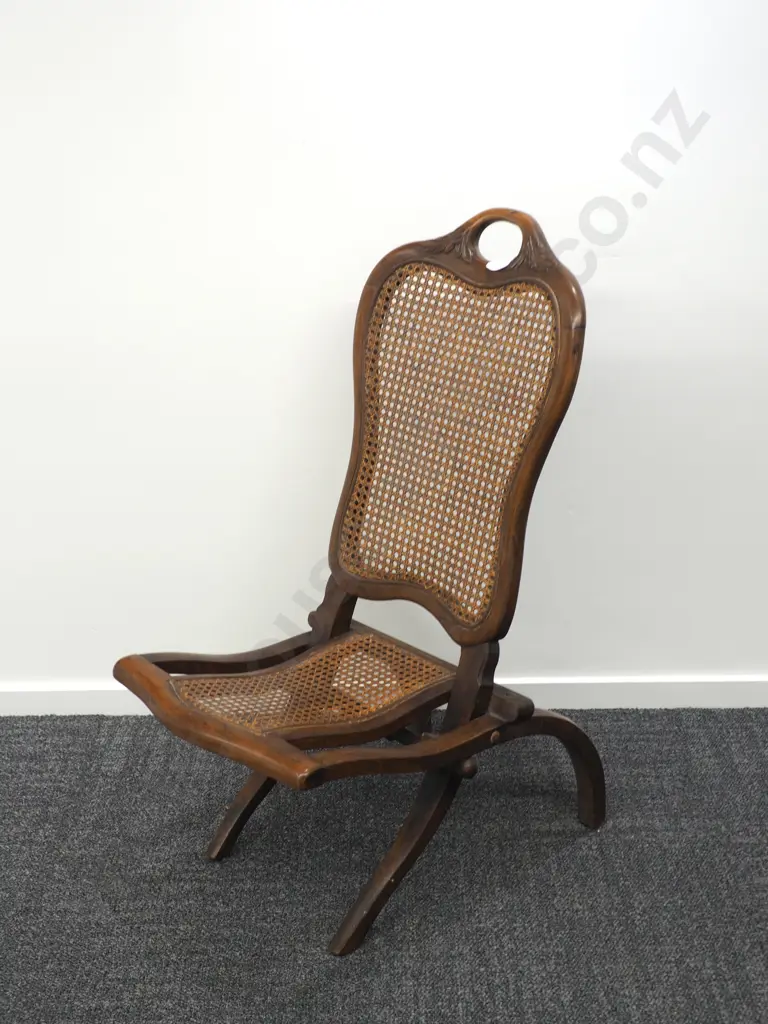 Antique Victorian Mahogany Folding Chair Image 1++