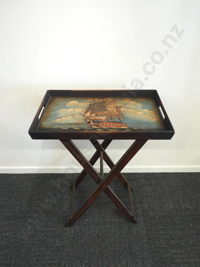 Folding  Painted Tray Table Image 1++