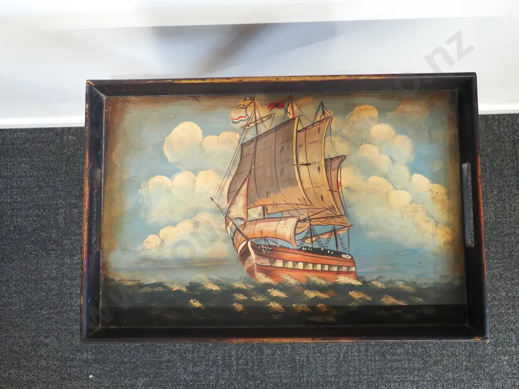 Folding  Painted Tray Table Image 1++