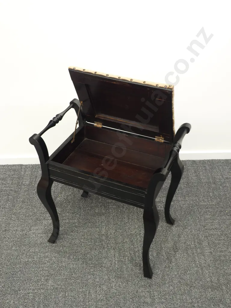 Piano Stool w Tapestry Top (Attributed to Bechstein) Image 1++