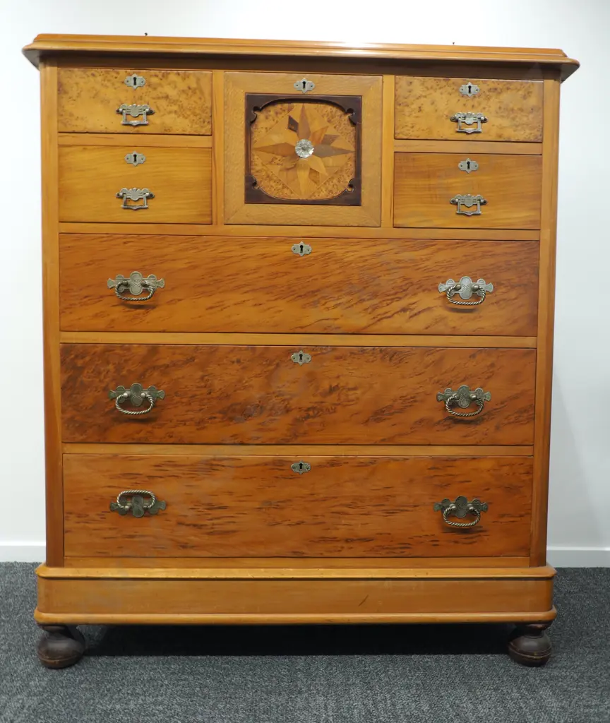 Decorative Marquetry Front NZ Timber Large Dresser Image 1++