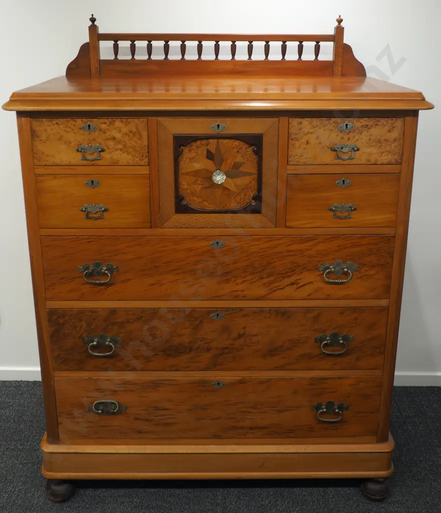 Decorative Marquetry Front NZ Timber Large Dresser Image 1++