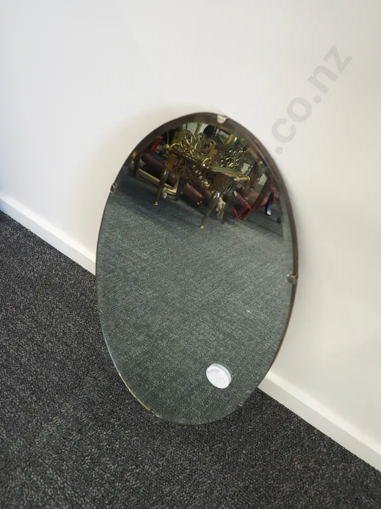 Antique Bevelled Edge Oval Mirror Image 1++