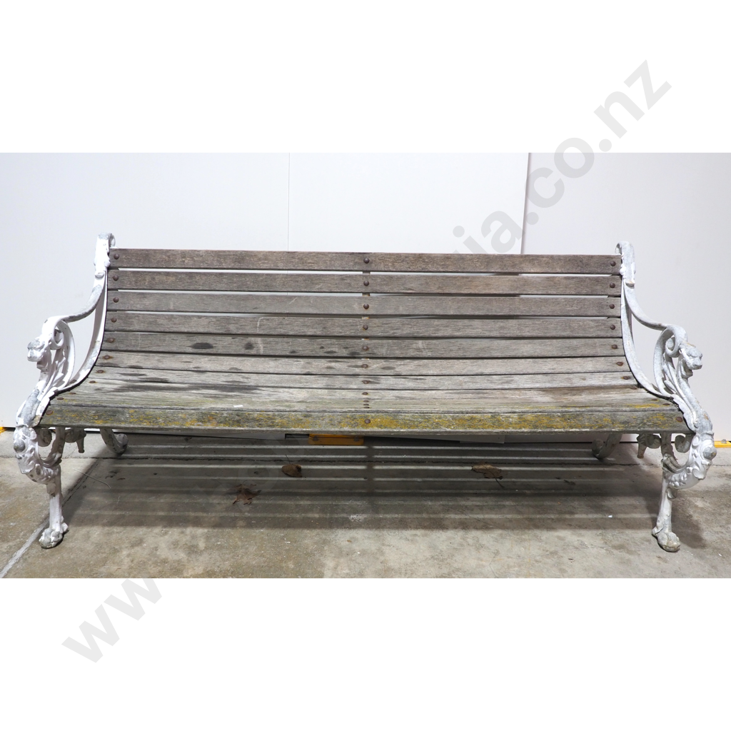 Vintage Outdoor Cast Iron End Bench Seat Image 1++