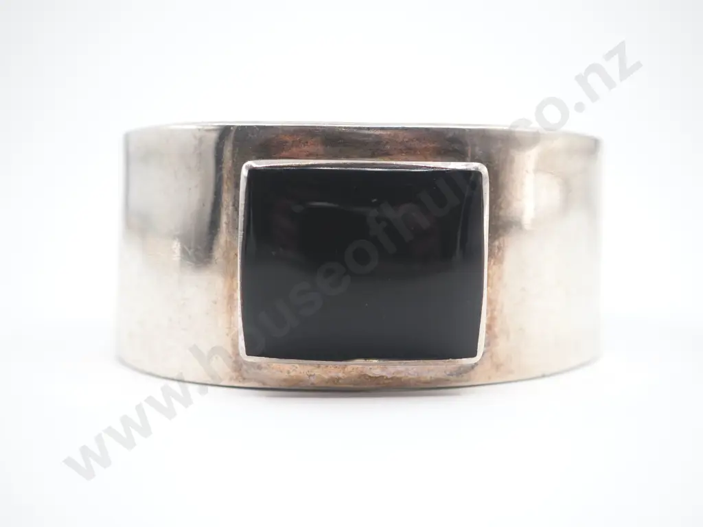 Sterling Silver Onyx Cuff Bracelet Image 1++