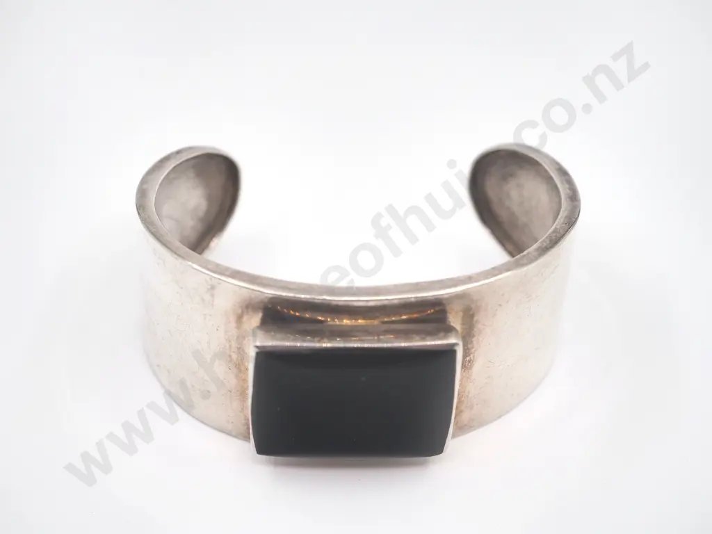 Sterling Silver Onyx Cuff Bracelet Image 1++