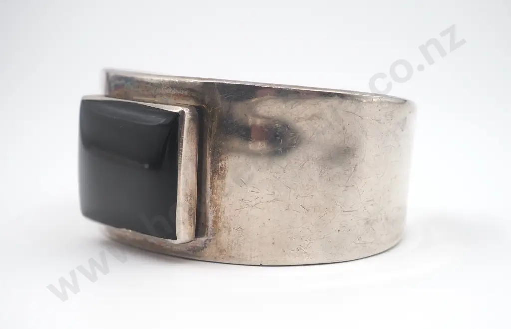 Sterling Silver Onyx Cuff Bracelet Image 1++
