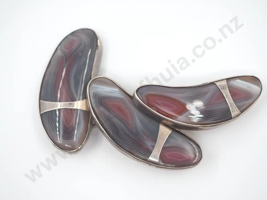 Sterling Silver Agate Brooch Image 1++