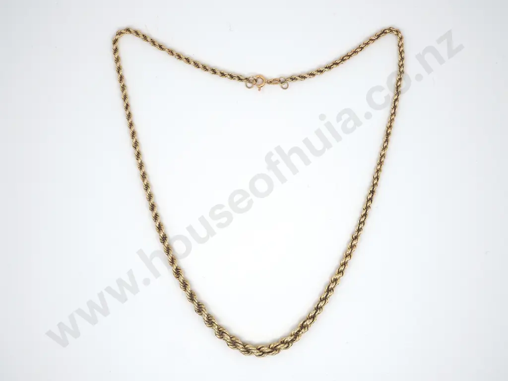 Double Twisted Graduated Rope Chain in 14ct Gold Image 1++