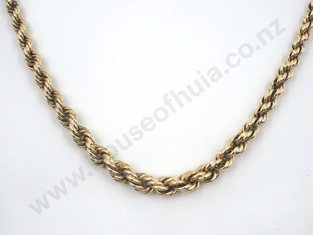 Double Twisted Graduated Rope Chain in 14ct Gold Image 1++
