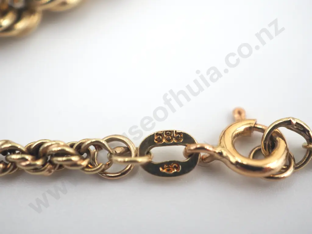 Double Twisted Graduated Rope Chain in 14ct Gold Image 1++