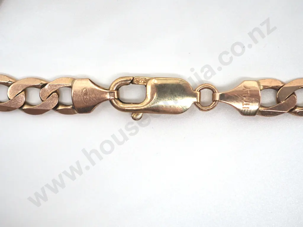 Italian Flattened Curb Link I.D. Bracelet in 9ct Gold Image 1++