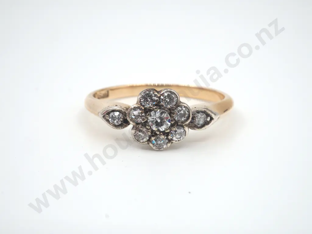 Antique Diamond Cluster Ring in 18ct Gold Image 1++