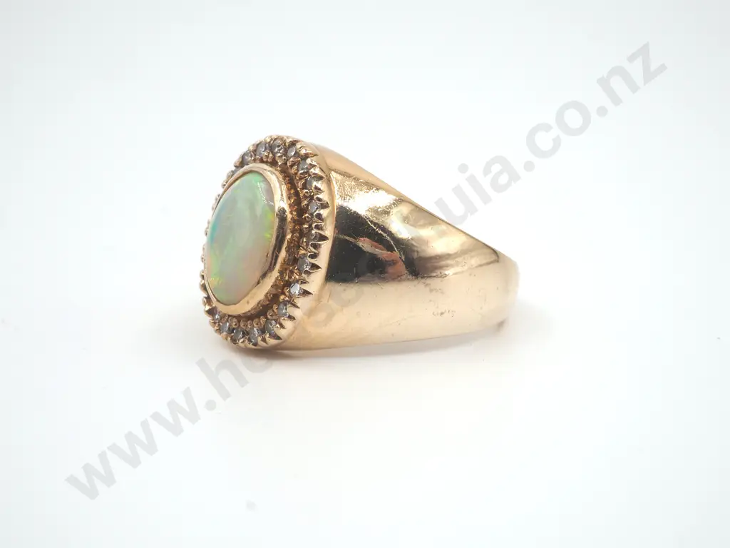 Opal & Diamond Ring in 9ct Gold "Updated" Image 1++