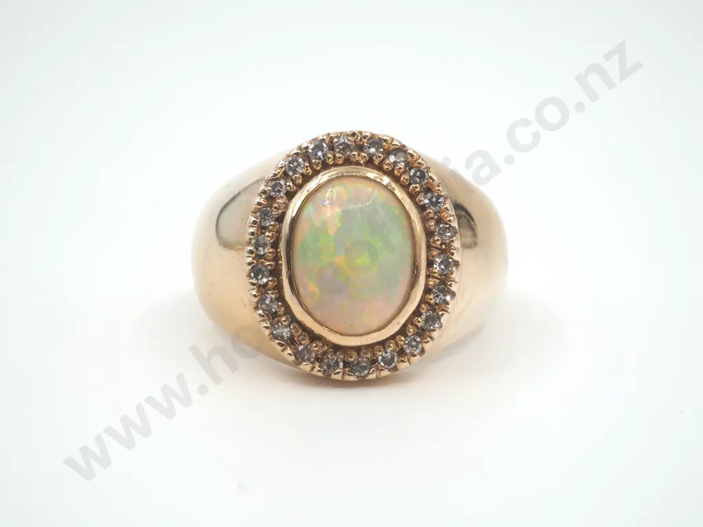 Opal & Diamond Ring in 9ct Gold "Updated" Image 1++