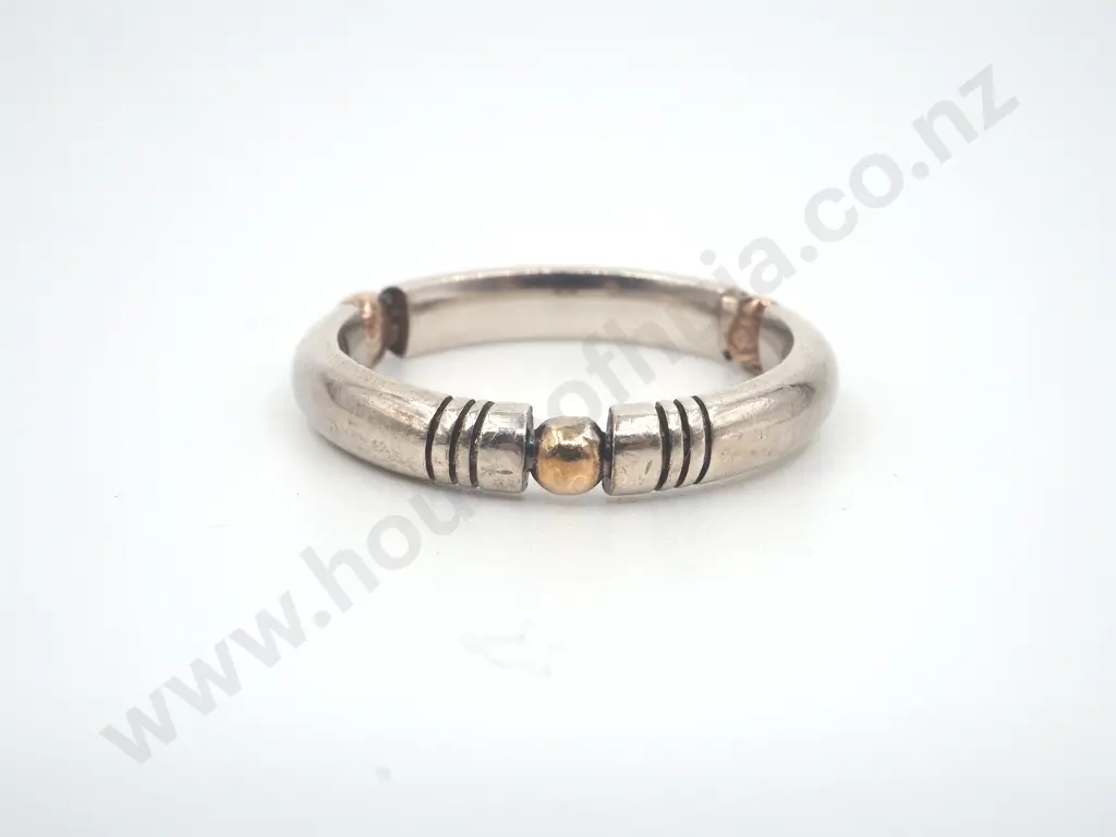 Sterling Silver & 9ct Gold Bubble Ring Image 1++