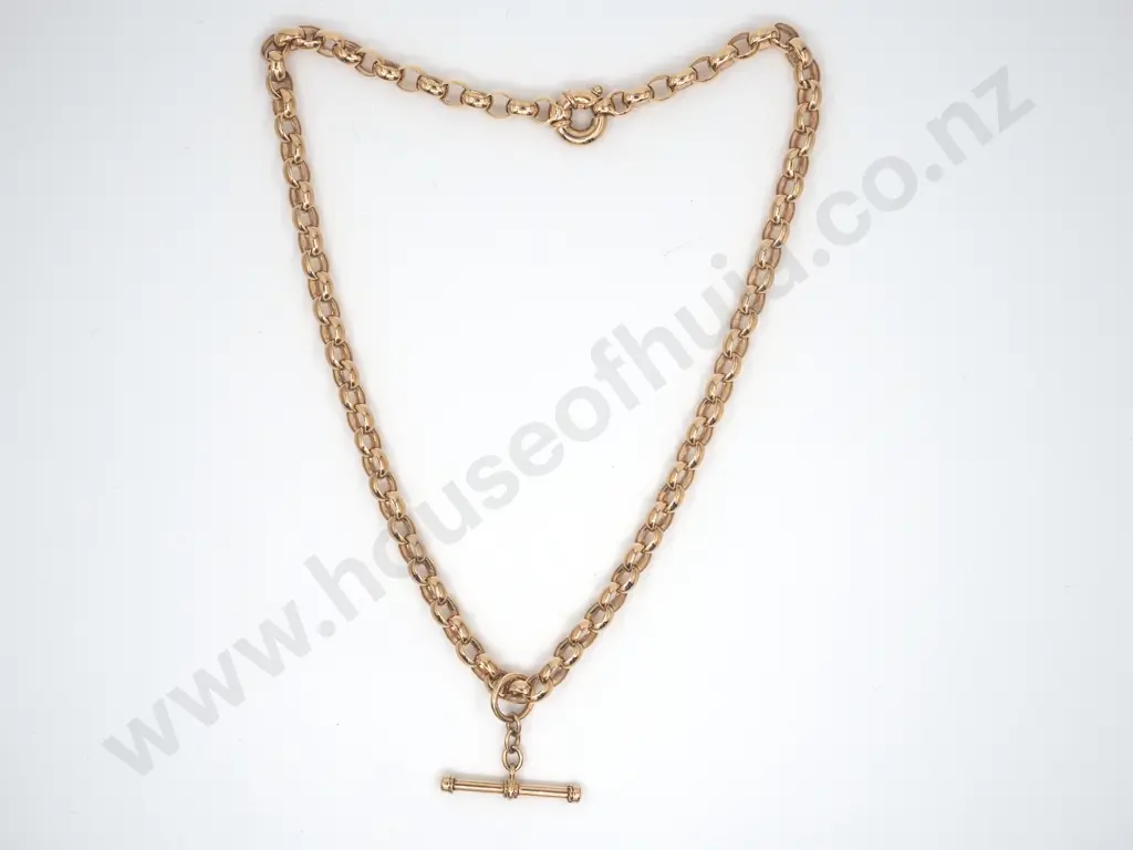 Belcher T Bar 9ct Necklace w Valuation Image 1++