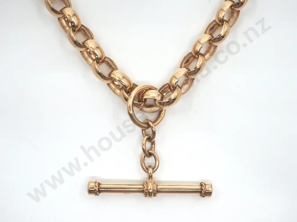 Belcher T Bar 9ct Necklace w Valuation Image 1++