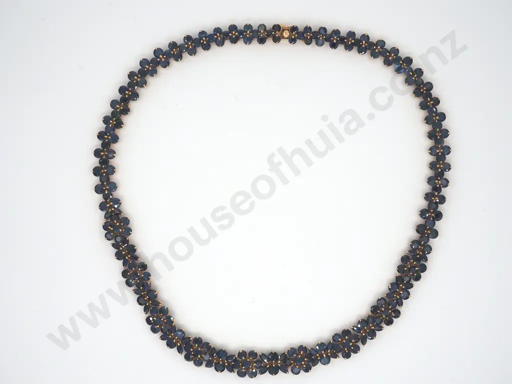 Stunning Sapphire Necklace in 14ct Gold w Valuation ($12,500) Image 1++