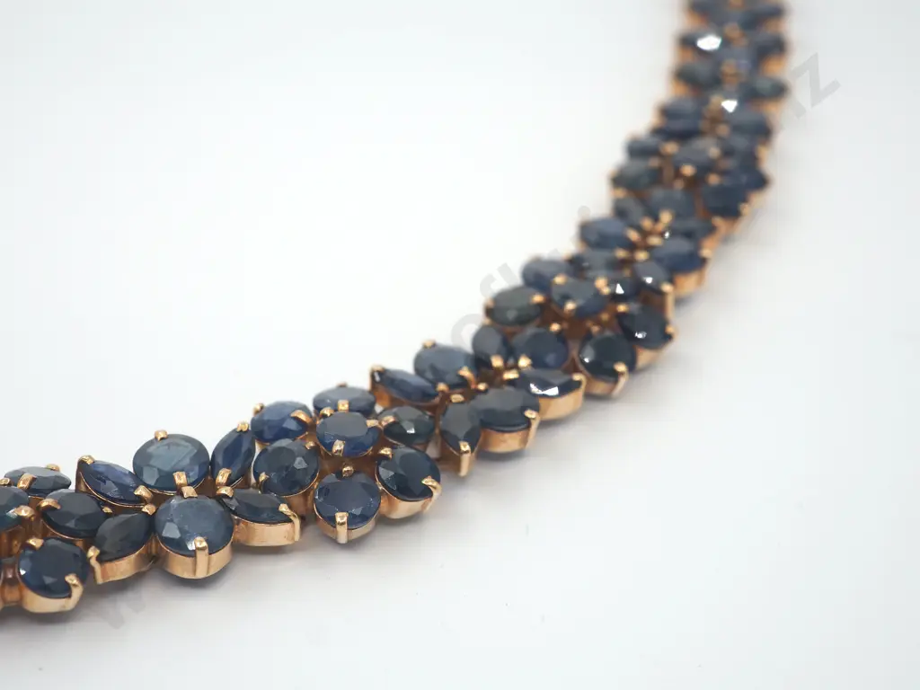 Stunning Sapphire Necklace in 14ct Gold w Valuation ($12,500) Image 1++